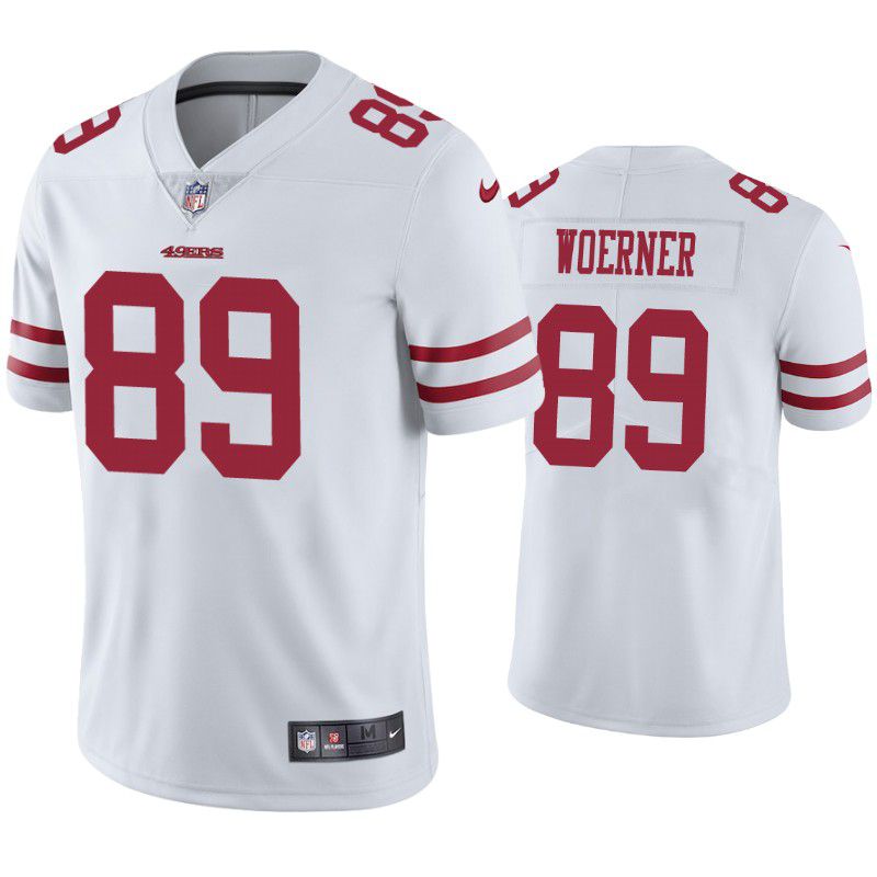 Men San Francisco 49ers #89 Charlie Woerner Nike White Vapor Limited NFL Jersey